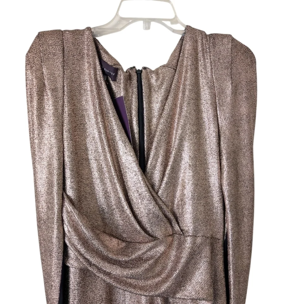 NWT NEW Talbot Runhof 12 Rosin Cape Gown Dress Pink Evening - Picture 8 of 15